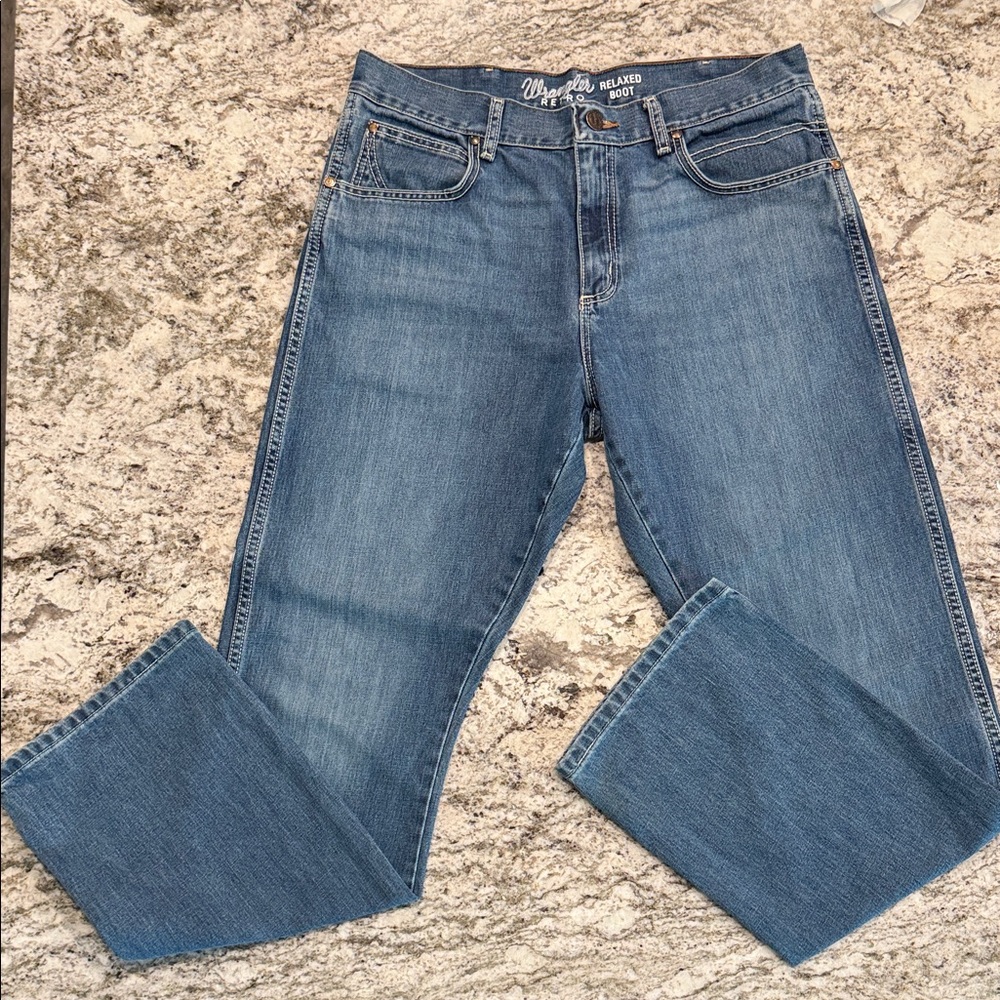 Wrangler Retro Men's Denim Bootcut Jeans - Picture 4 of 8